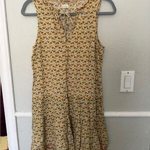 Mustard Yellow Floral Tiered Sundress